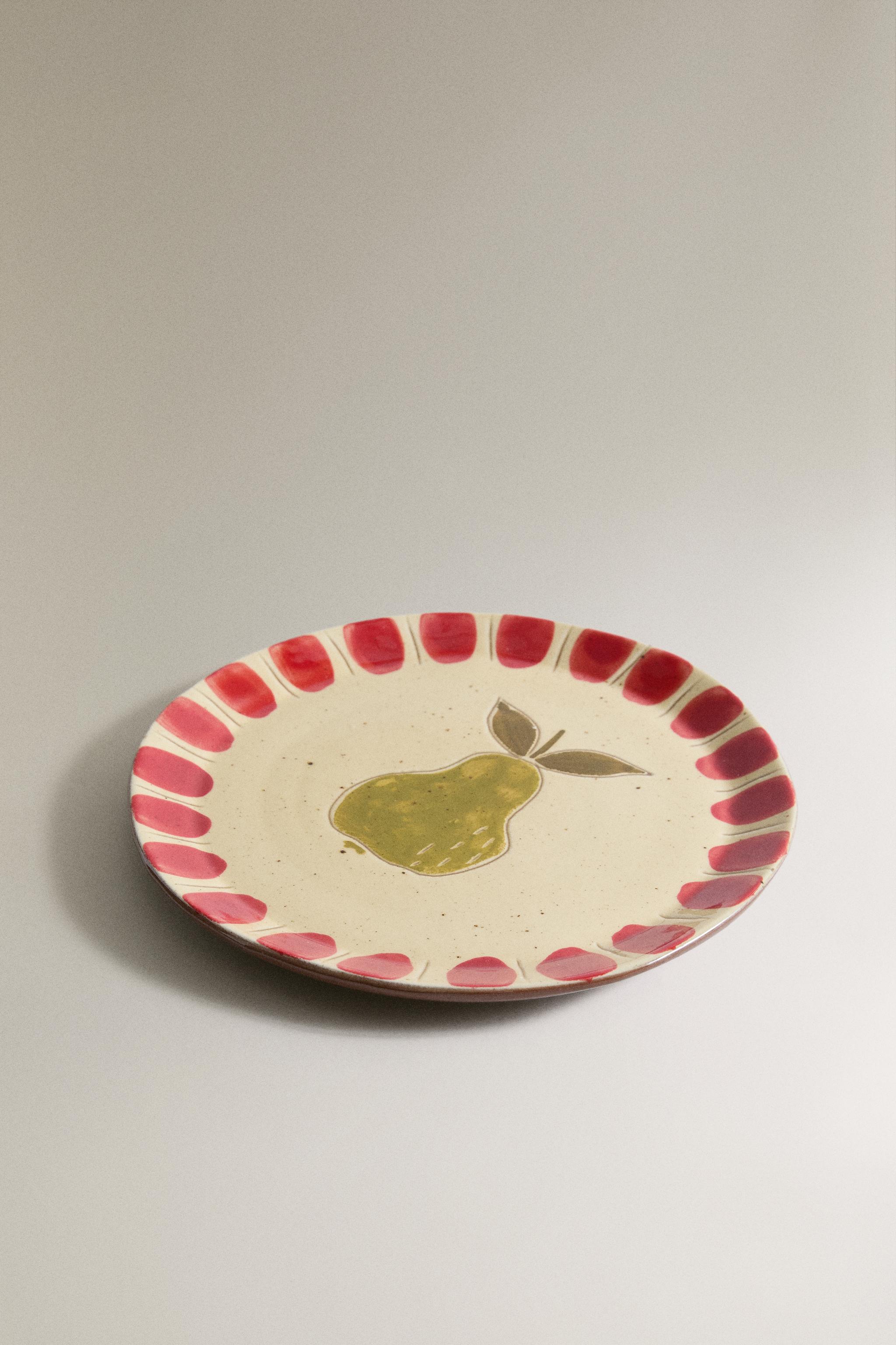 FRUIT EARTHENWARE DESSERT PLATE